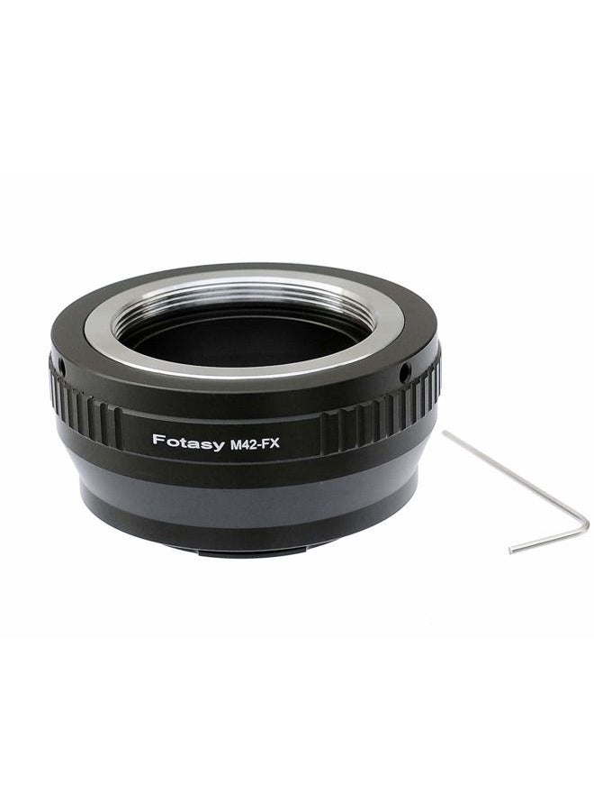 Fotasy Adjustable M42 Lens to Fuji X Adapter, 42mm Screw Mount Lens to X Mount Adapter Compatible with Fujifilm X-Mount X-Pro1 X-Pro2 X-E1 X-E2 X-E3 X-A5 X-M1 X-T1 X-T2 X-T3 X-T10 X-T20 X-T30 X-H1 - Image 1